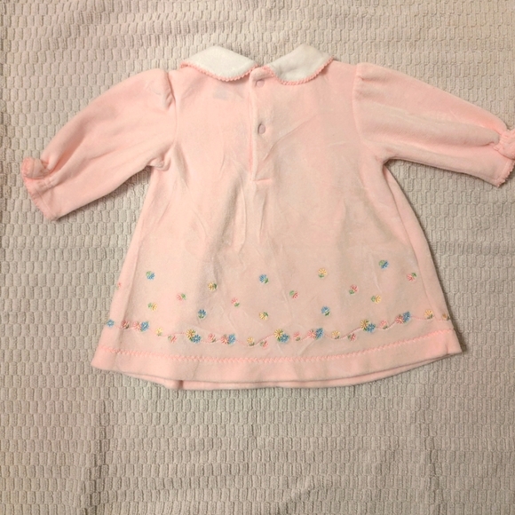 Vintage Carter's Sweet Daisy Collection 3m 2 piece Pink Velour set - Picture 3 of 9